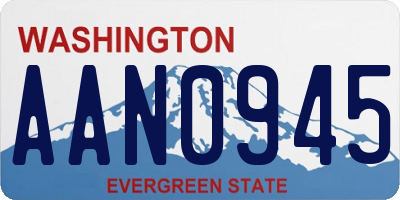 WA license plate AAN0945