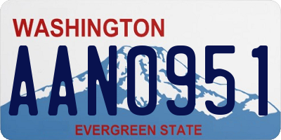 WA license plate AAN0951