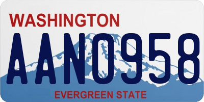 WA license plate AAN0958