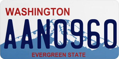 WA license plate AAN0960