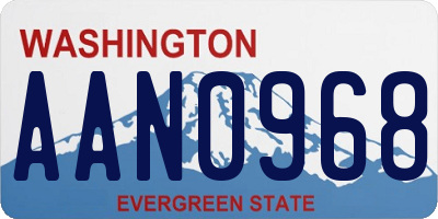 WA license plate AAN0968