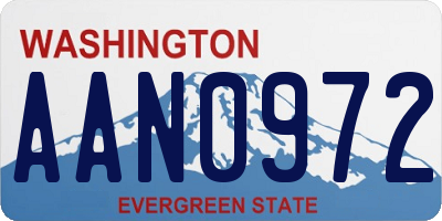 WA license plate AAN0972