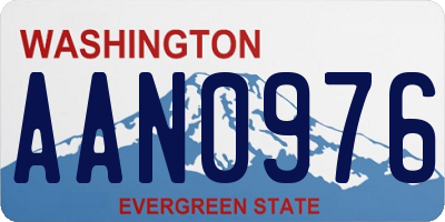 WA license plate AAN0976