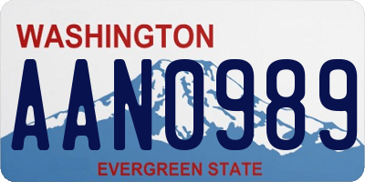 WA license plate AAN0989