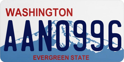 WA license plate AAN0996