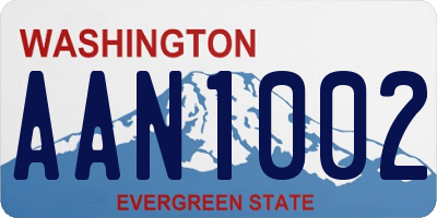 WA license plate AAN1002