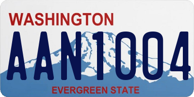 WA license plate AAN1004