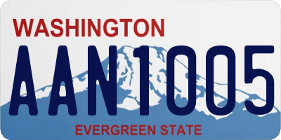 WA license plate AAN1005