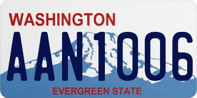 WA license plate AAN1006