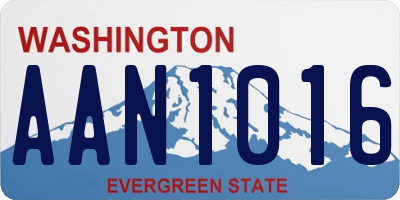 WA license plate AAN1016