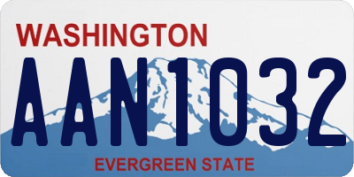 WA license plate AAN1032