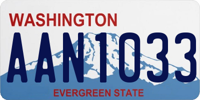 WA license plate AAN1033