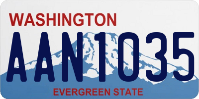 WA license plate AAN1035