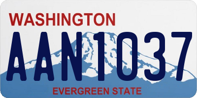 WA license plate AAN1037