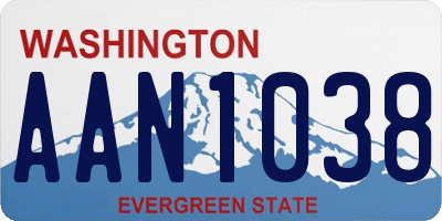 WA license plate AAN1038