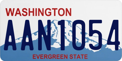 WA license plate AAN1054