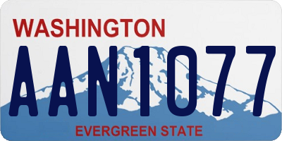 WA license plate AAN1077