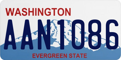 WA license plate AAN1086