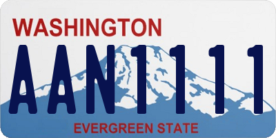 WA license plate AAN1111