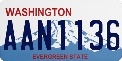 WA license plate AAN1136