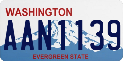 WA license plate AAN1139