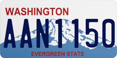 WA license plate AAN1150