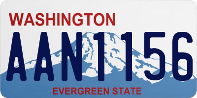 WA license plate AAN1156