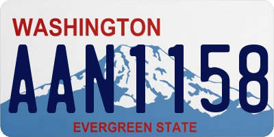 WA license plate AAN1158