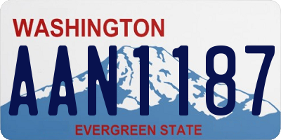 WA license plate AAN1187