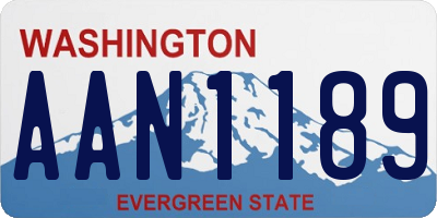 WA license plate AAN1189