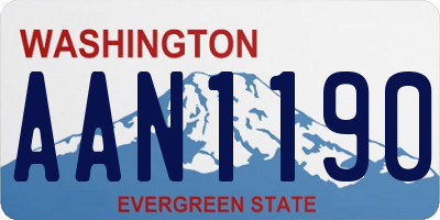 WA license plate AAN1190