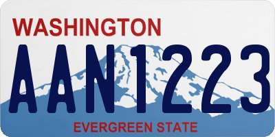 WA license plate AAN1223