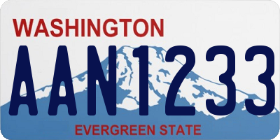 WA license plate AAN1233