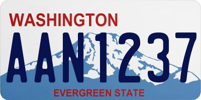 WA license plate AAN1237