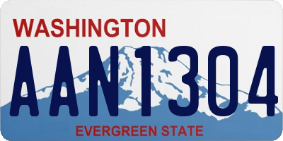 WA license plate AAN1304