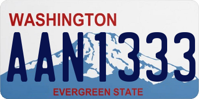 WA license plate AAN1333