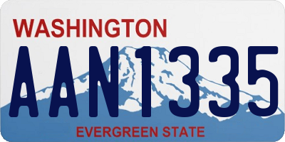 WA license plate AAN1335