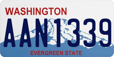 WA license plate AAN1339