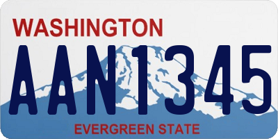 WA license plate AAN1345