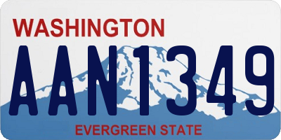 WA license plate AAN1349