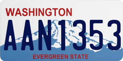 WA license plate AAN1353