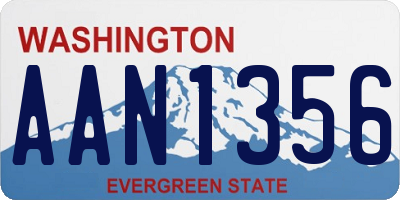 WA license plate AAN1356