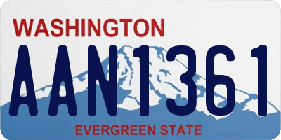 WA license plate AAN1361