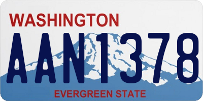 WA license plate AAN1378