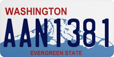 WA license plate AAN1381