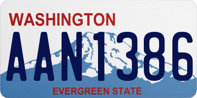 WA license plate AAN1386