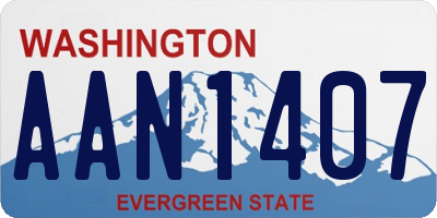 WA license plate AAN1407