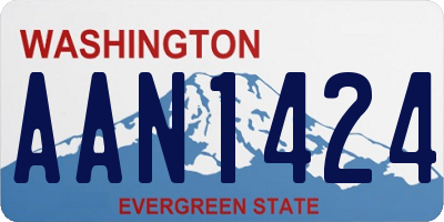 WA license plate AAN1424