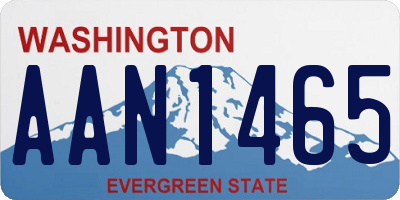 WA license plate AAN1465