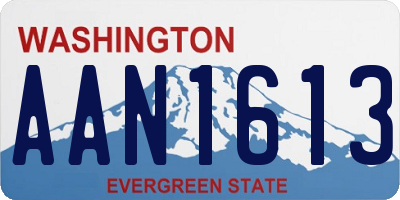 WA license plate AAN1613